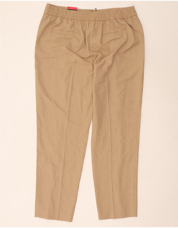 Pantaloni chino slim da donna Marks & Spencer UK 18 XL W34 L30 Poliestere beige