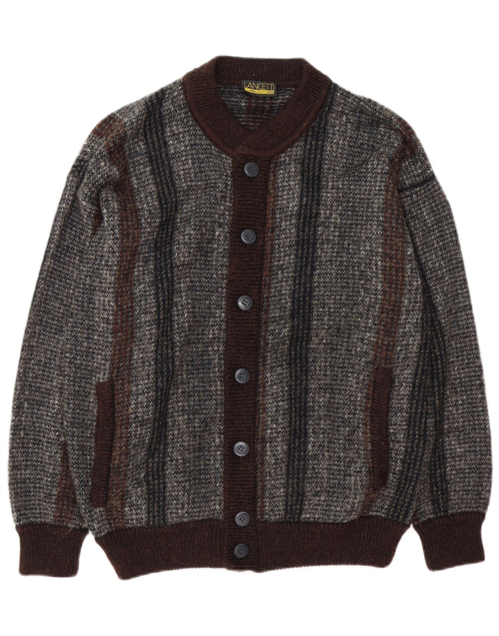 Maglione Cardigan Uomo Lancetti Grigio Medio a Righe