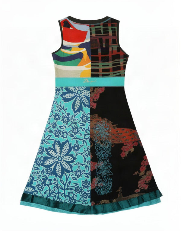 Desigual Abito da donna a linea A con grafica UK 12 Medio multicolore floreale