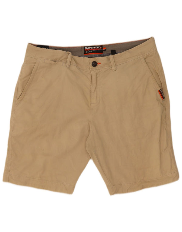 Pantaloncini chino slim fit da uomo Superdry W34 Large Beige Cotton