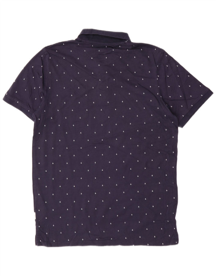 JACK & JONES Polo da uomo slim fit grande in cotone maculato blu navy