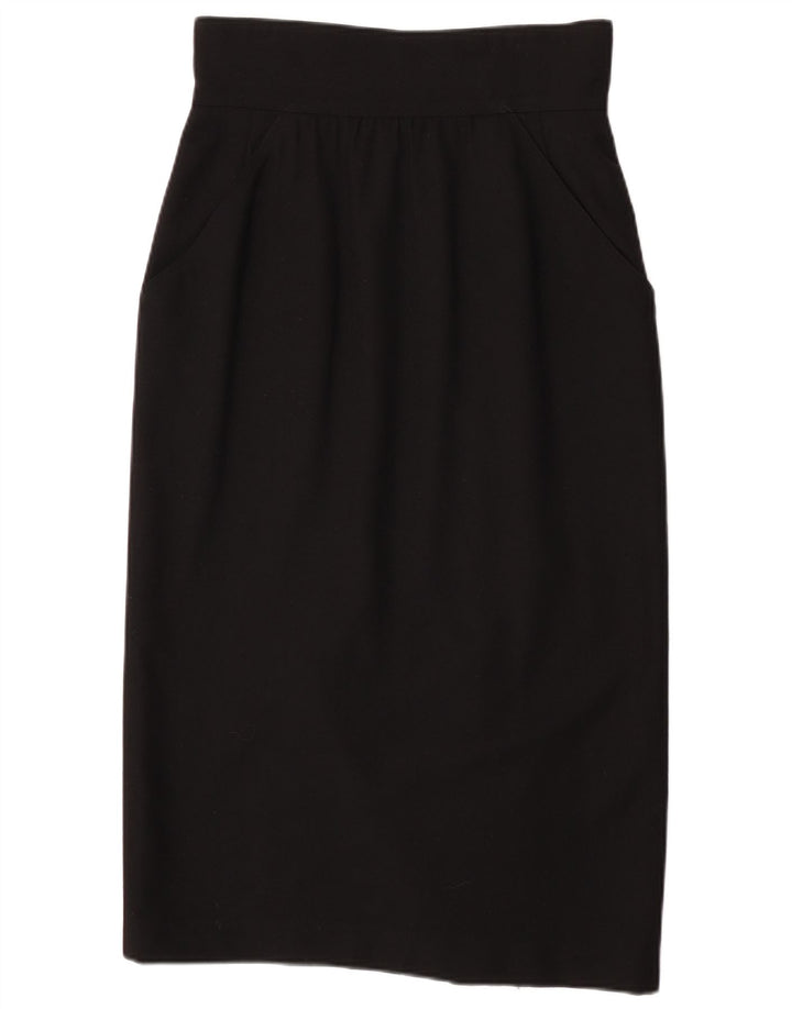 Gonna midi a vita alta da donna Fendi IT 44 media W28 lana nera