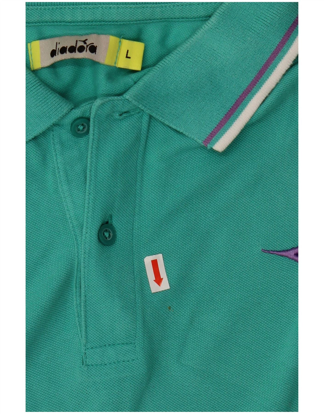 Polo Diadora Uomo Large Turchese Cotone