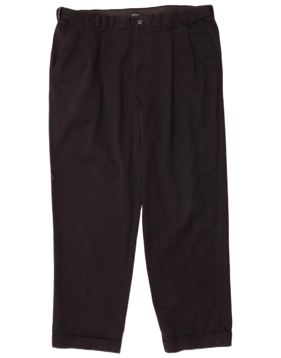 Pantaloni chino con pegging da uomo Izod W38 L31 poliestere nero