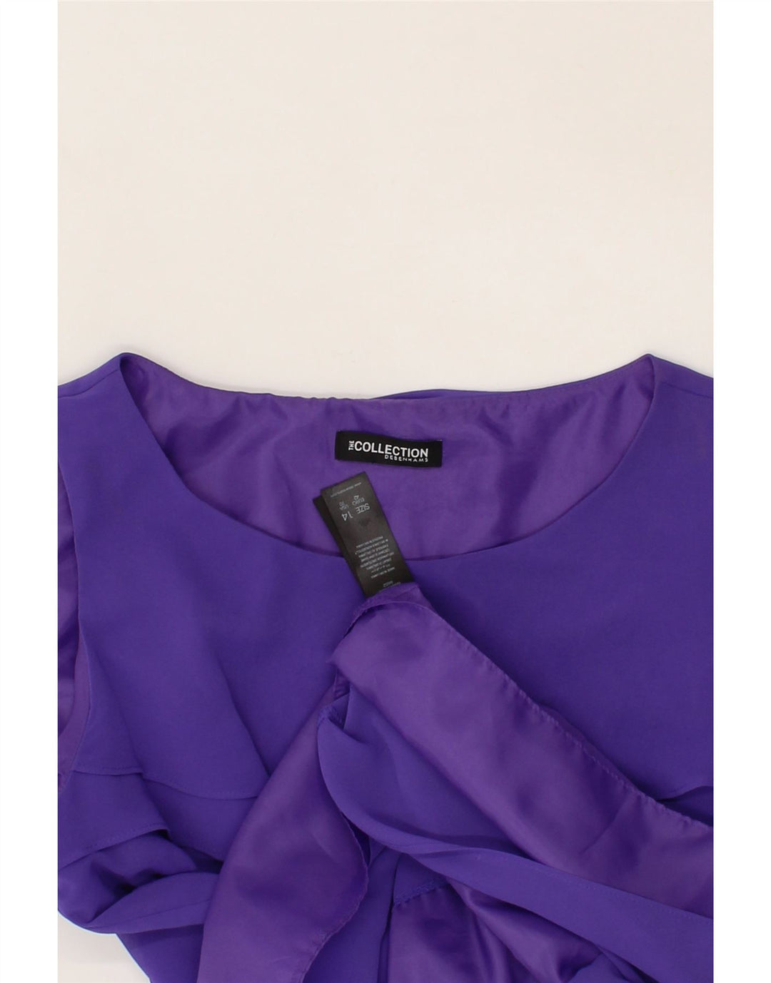 DEBENHAMS Womens Sleeveless Tiered Dress UK 14 Medium  Purple Polyester Vintage Debenhams and Second-Hand Debenhams from Messina Hembry 