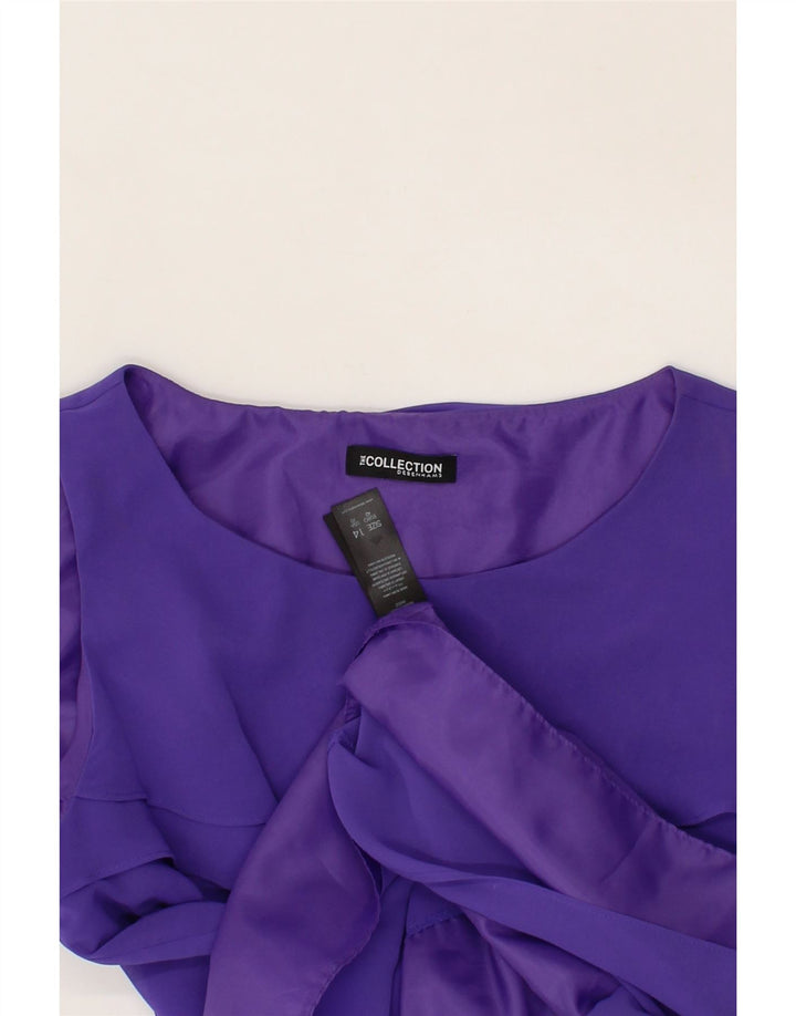 DEBENHAMS Womens Sleeveless Tiered Dress UK 14 Medium  Purple Polyester Vintage Debenhams and Second-Hand Debenhams from Messina Hembry 
