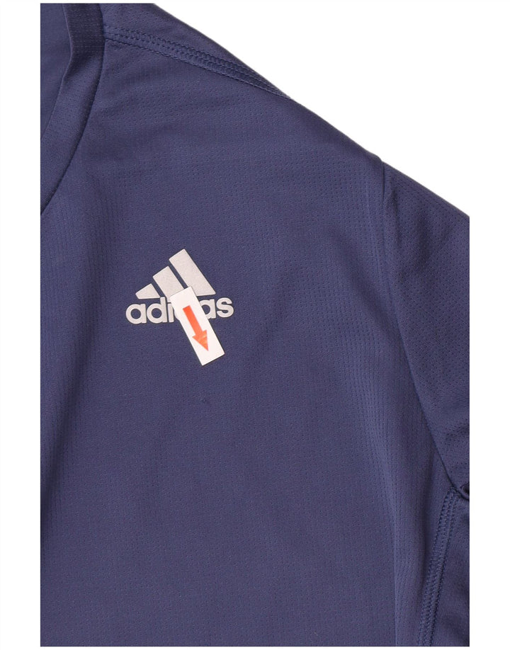 Maglietta Adidas Aeroready da uomo, piccola, in poliestere blu navy