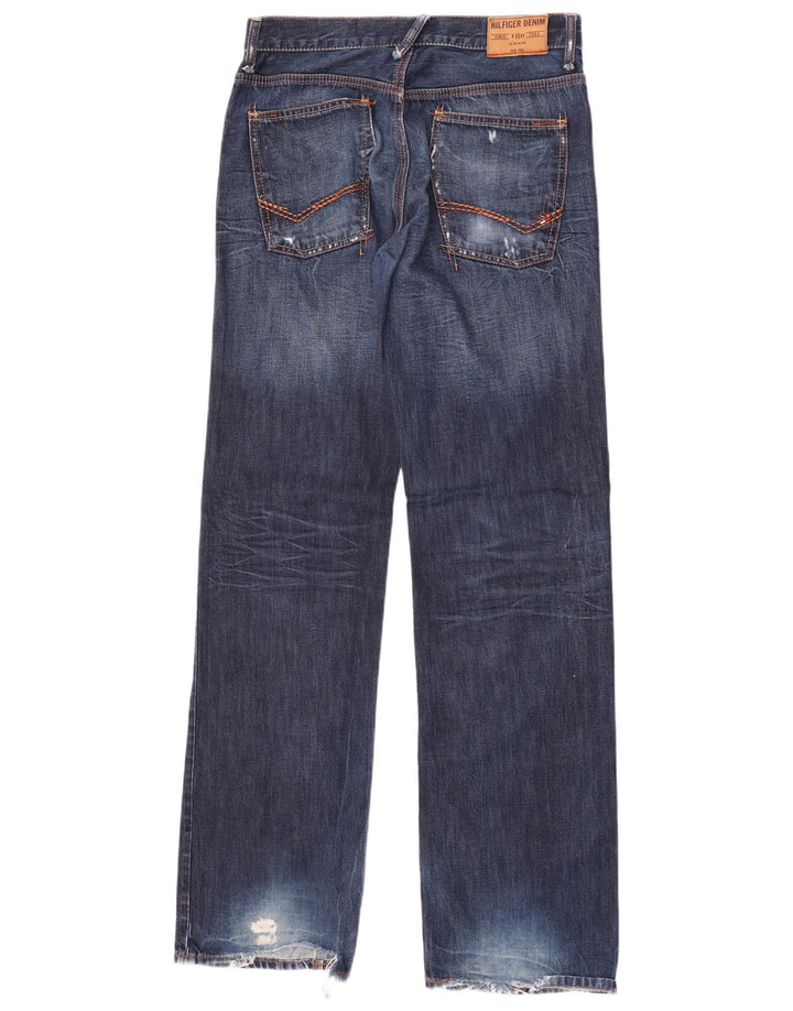 Jeans dritti invecchiati da uomo Tommy Hilfiger W31 L36 Blu