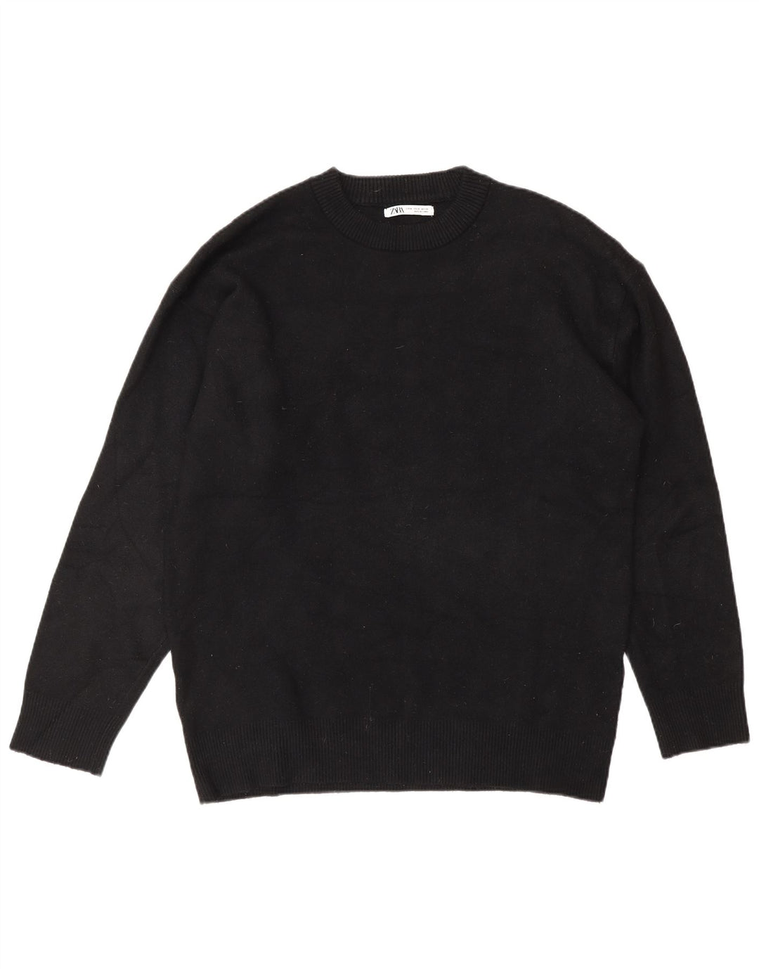 Maglione maglione girocollo da donna Zara UK 14 viscosa nera media