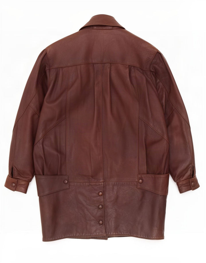 Cappotto in pelle oversize da donna Sardar UK 10 piccolo marrone