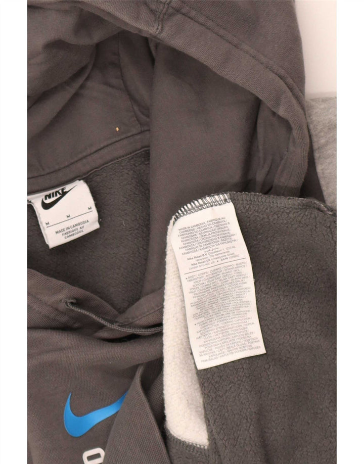 Felpa con cappuccio da uomo Nike in cotone color block grigio medio