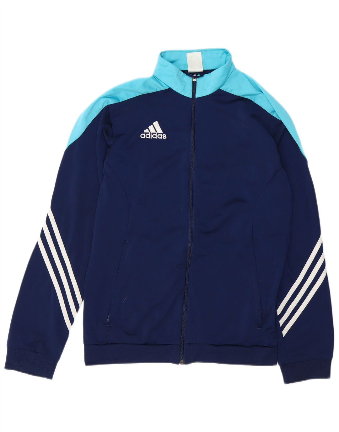 Giacca da ginnastica da uomo ADIDAS piccola in poliestere color block blu navy