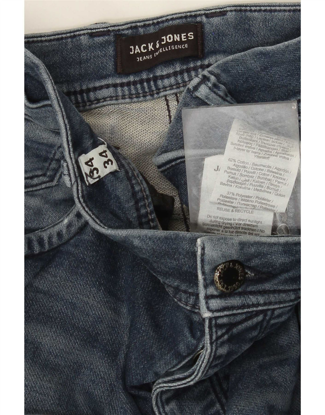 Jeans slim da uomo Jack & Jones W34 L34 cotone blu
