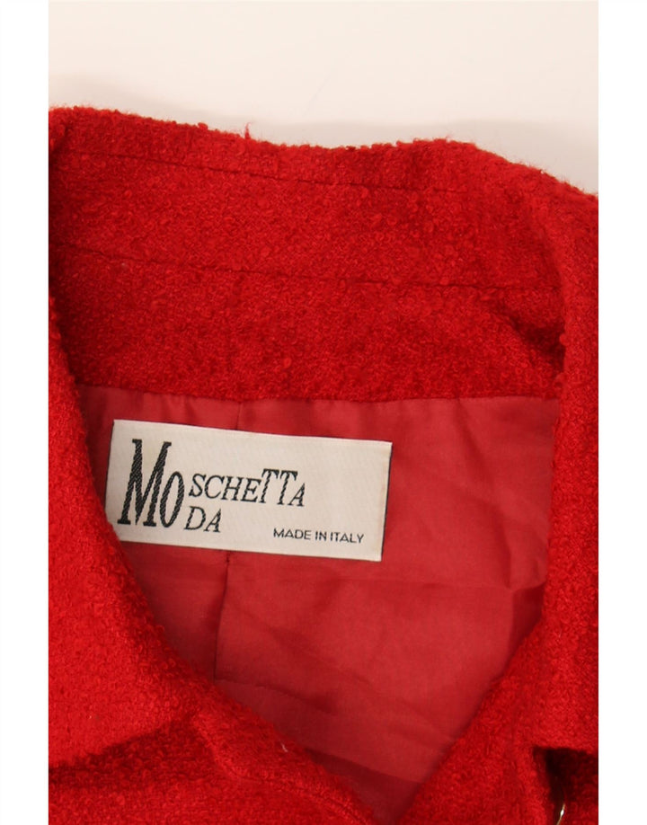 VINTAGE Womens 5 Button Blazer Jacket UK 14 Large Red Wool Vintage Vintage and Second-Hand Vintage from Messina Hembry 