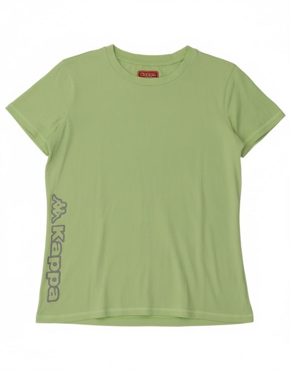 T-shirt grafica da donna Kappa Top UK 14 Large verde cotone