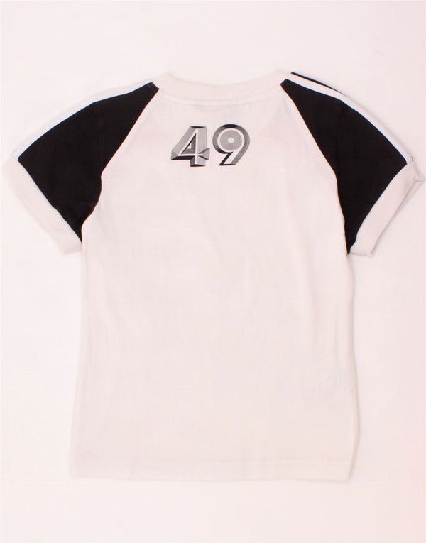 Maglietta grafica da ragazzo Adidas Top 5-6 anni in cotone color block bianco