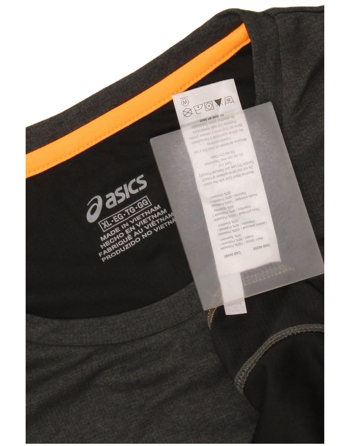 Canottiera Asics da uomo XL in poliestere color block grigio