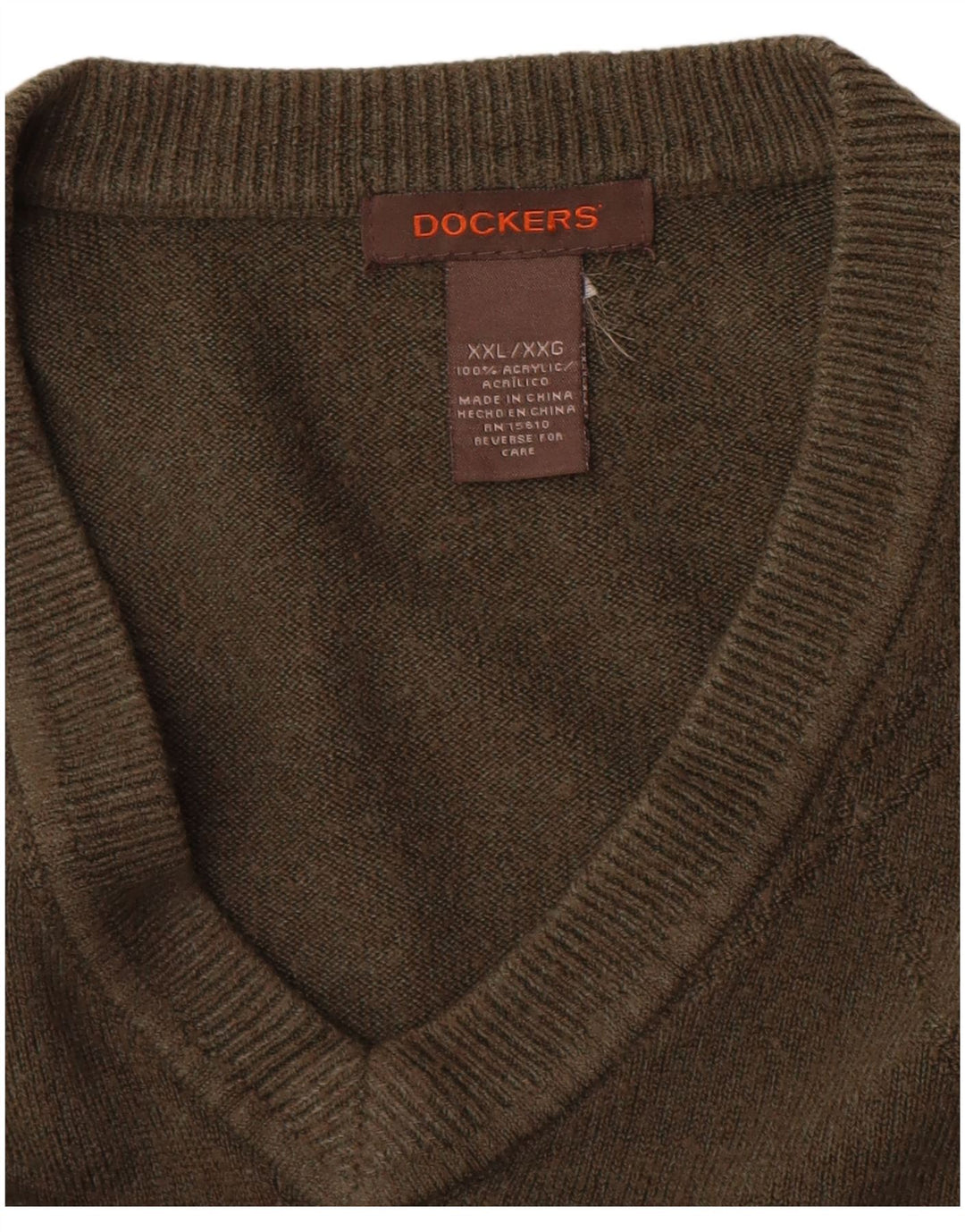 Maglione da uomo con scollo a V Dockers 2XL acrilico kaki