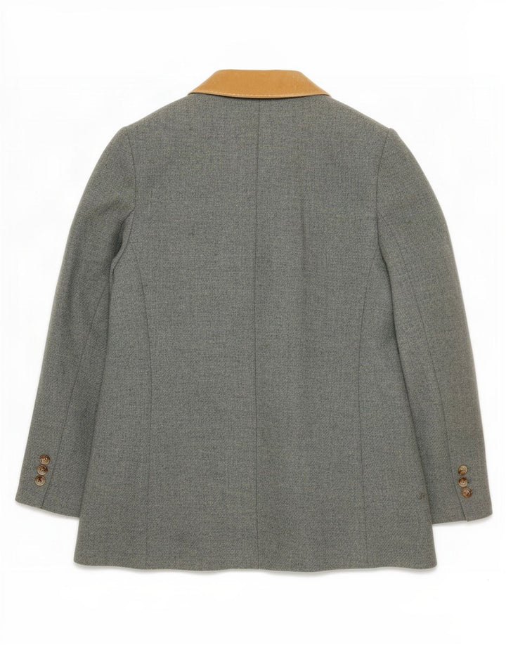 Giacca blazer a 3 bottoni da donna Laura Ashley UK 16 grande spina di pesce blu