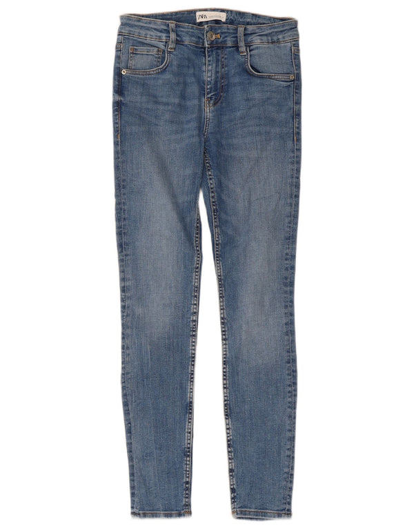 Jeans skinny a vita alta da donna Zara EU 36 XS W26 L29 cotone blu