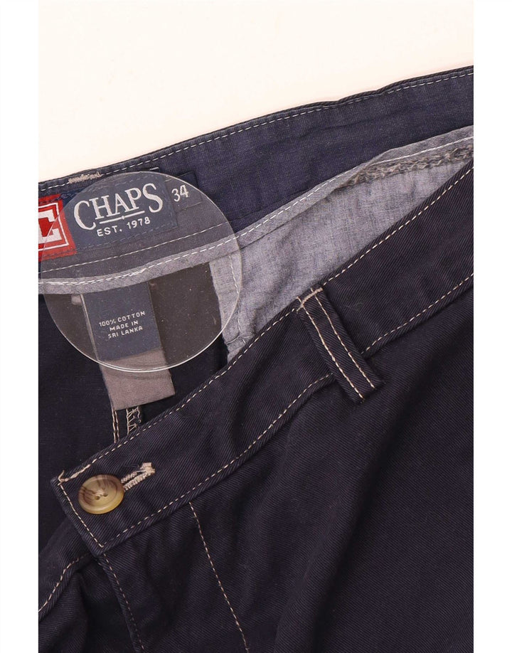 Pantaloncini chino da uomo Chaps grandi W34 in cotone blu navy