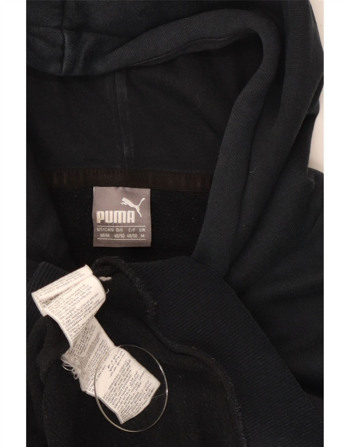 Felpa con cappuccio da uomo Puma media cotone nero