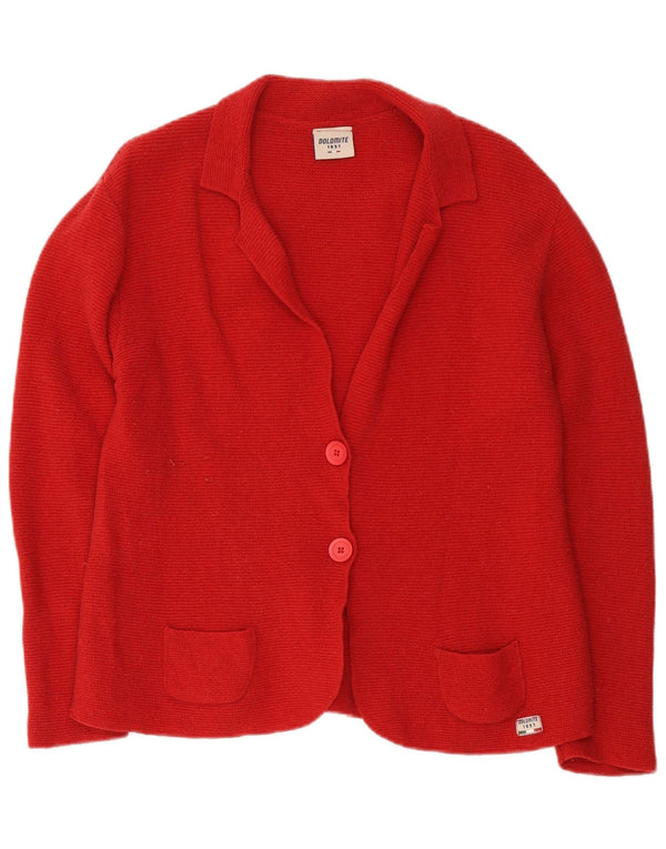 Maglione cardigan da donna Dolomite UK 16 grande lana rossa