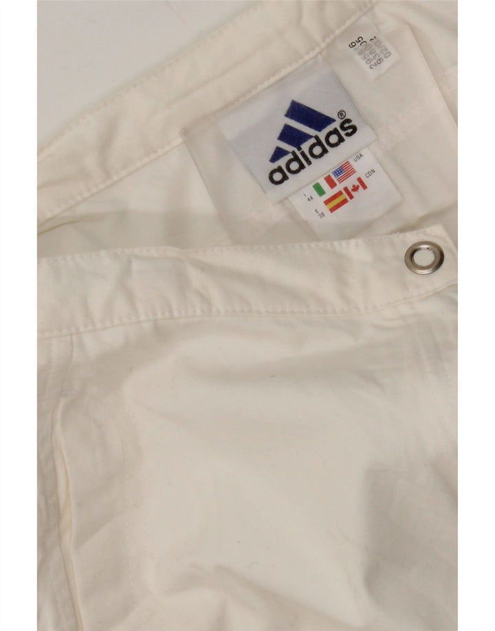 Pantaloncini Bermuda da donna Adidas UK 12 medi W30 cotone bianco