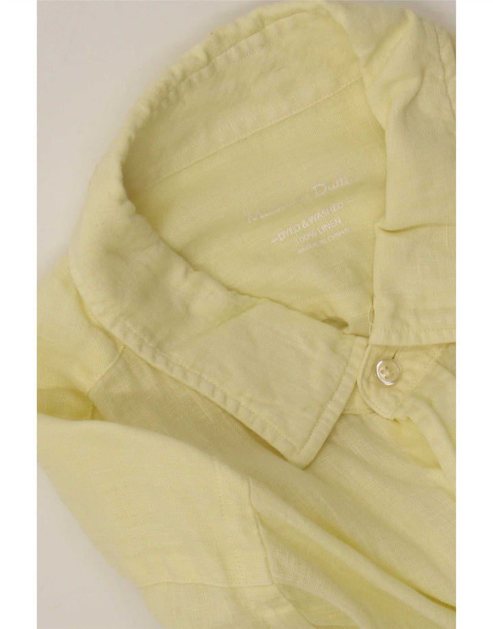 Camicia Uomo Massimo Dutti Grande Lino Giallo