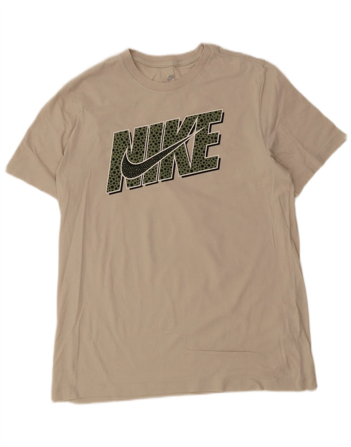 T-shirt grafica da uomo Nike Top grande in cotone beige