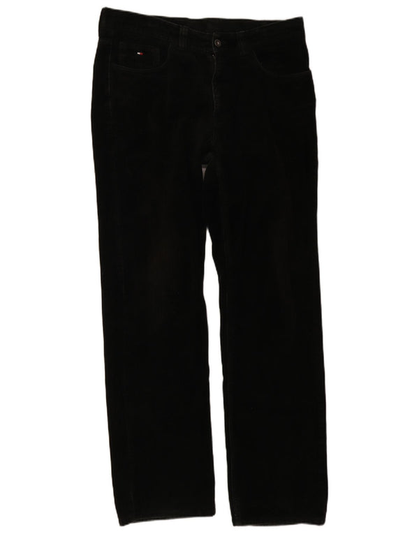 Pantaloni dritti in velluto a coste da uomo Tommy Hilfiger W34 L34 cotone nero