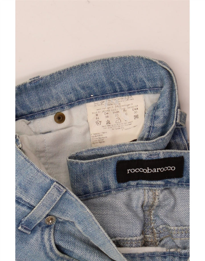 Jeans Bootcut da donna Roccobarocco IT 44 Medio W32 L33 Cotone floreale blu