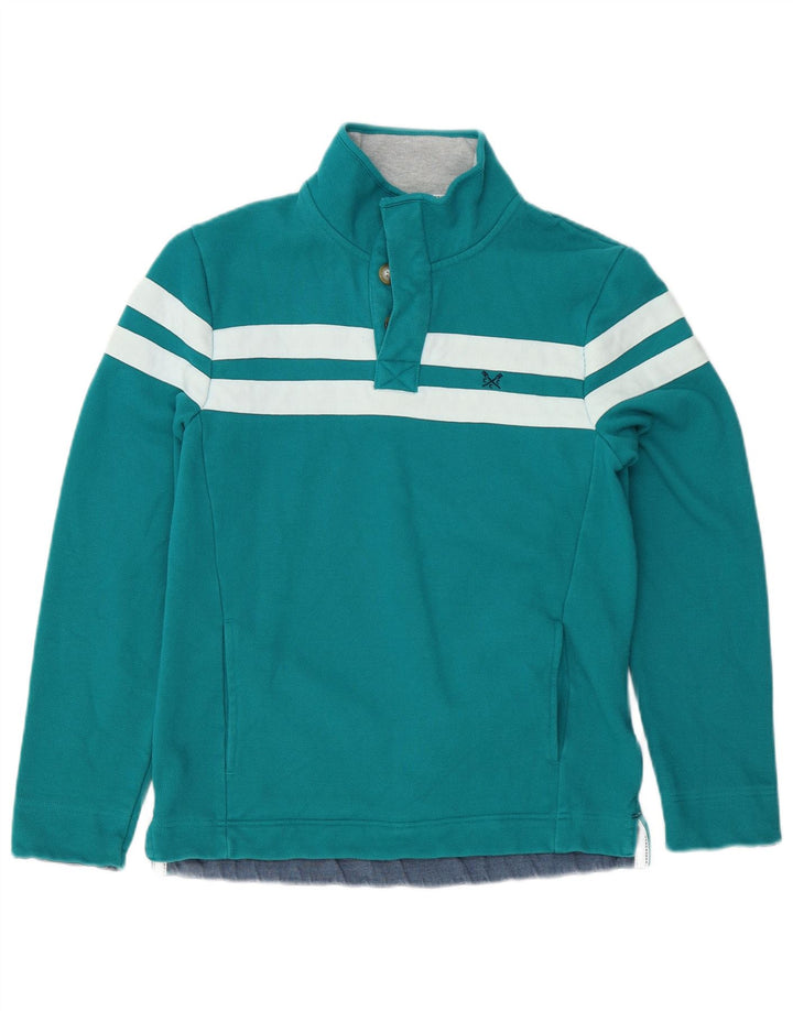 Crew Clothing Felpa da uomo Maglione piccolo color block turchese
