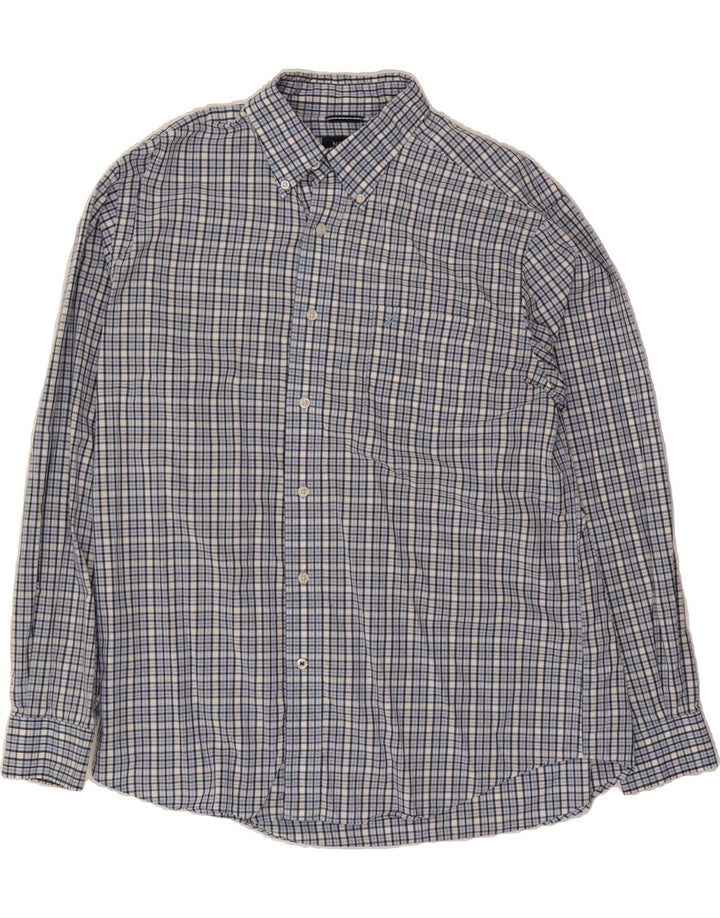 NAUTICA Mens Shirt Large Blue Check Cotton Vintage Nautica and Second-Hand Nautica from Messina Hembry 