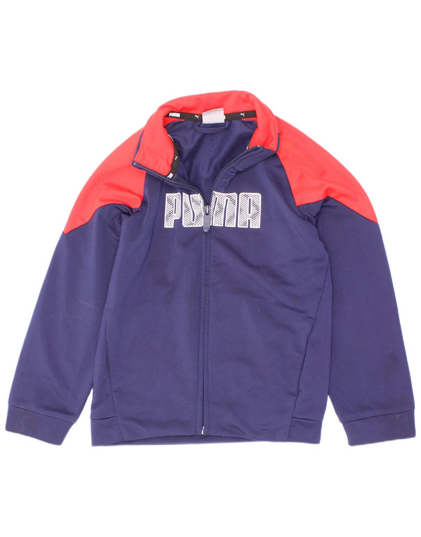 Giacca da tuta grafica da ragazzo Puma 5-6 anni Blu navy Colourblock