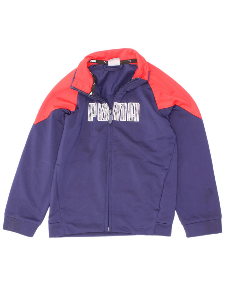 Giacca da tuta grafica da ragazzo Puma 5-6 anni Blu navy Colourblock