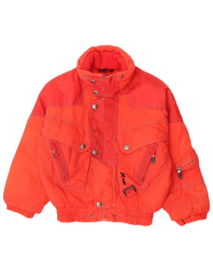 Giacca da sci con cappuccio per ragazzi K-Way 7-8 anni Rosso Colourblock in poliammide