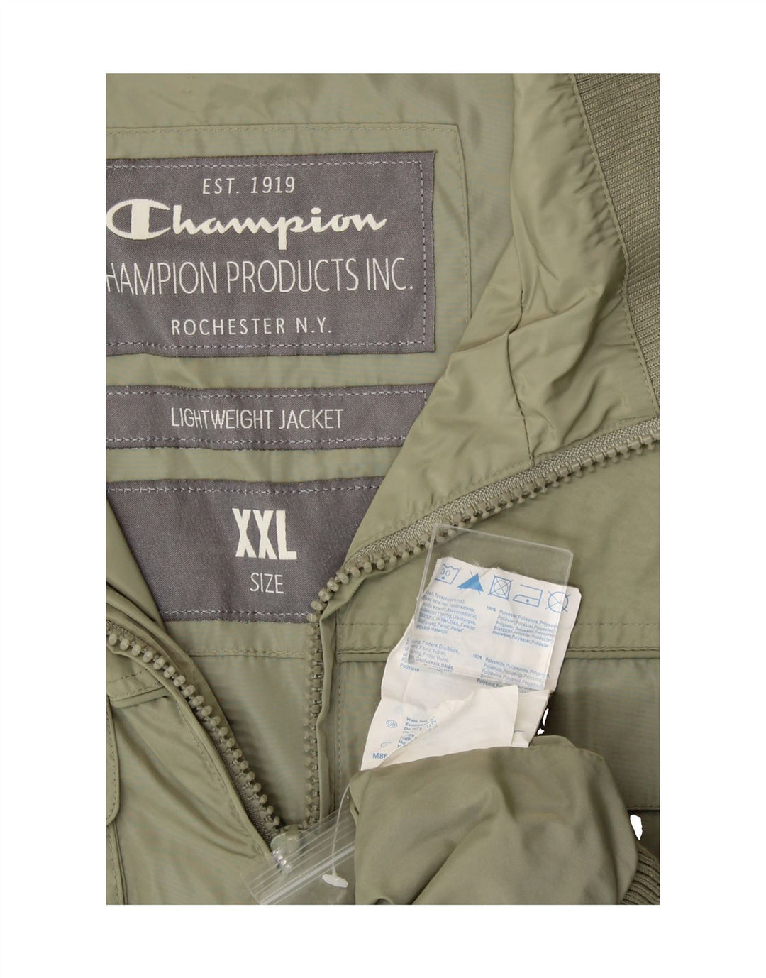 CHAMPION Mens Military Bomber Jacket UK 44 2XL Green Polyester Vintage Champion and Second-Hand Champion from Messina Hembry 