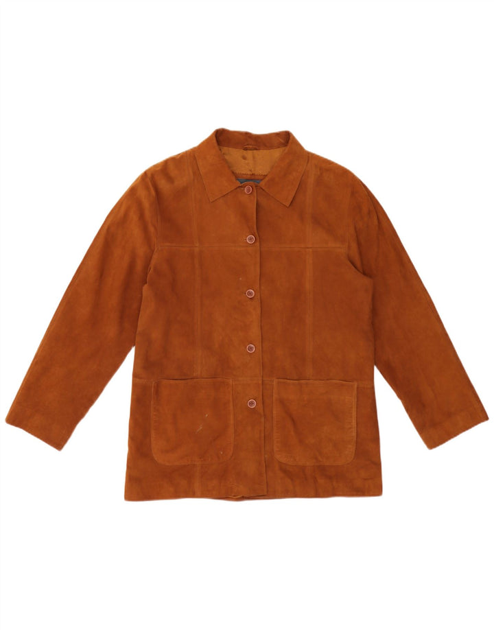 Giacca Pelle Scamosciata Donna Gallotti IT 44 Pelle Marrone Medio