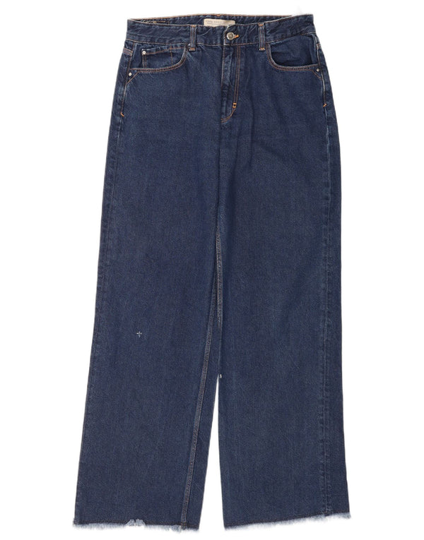 Jeans Zara da donna a gamba larga EU 38 Small W28 L31 Cotone blu navy