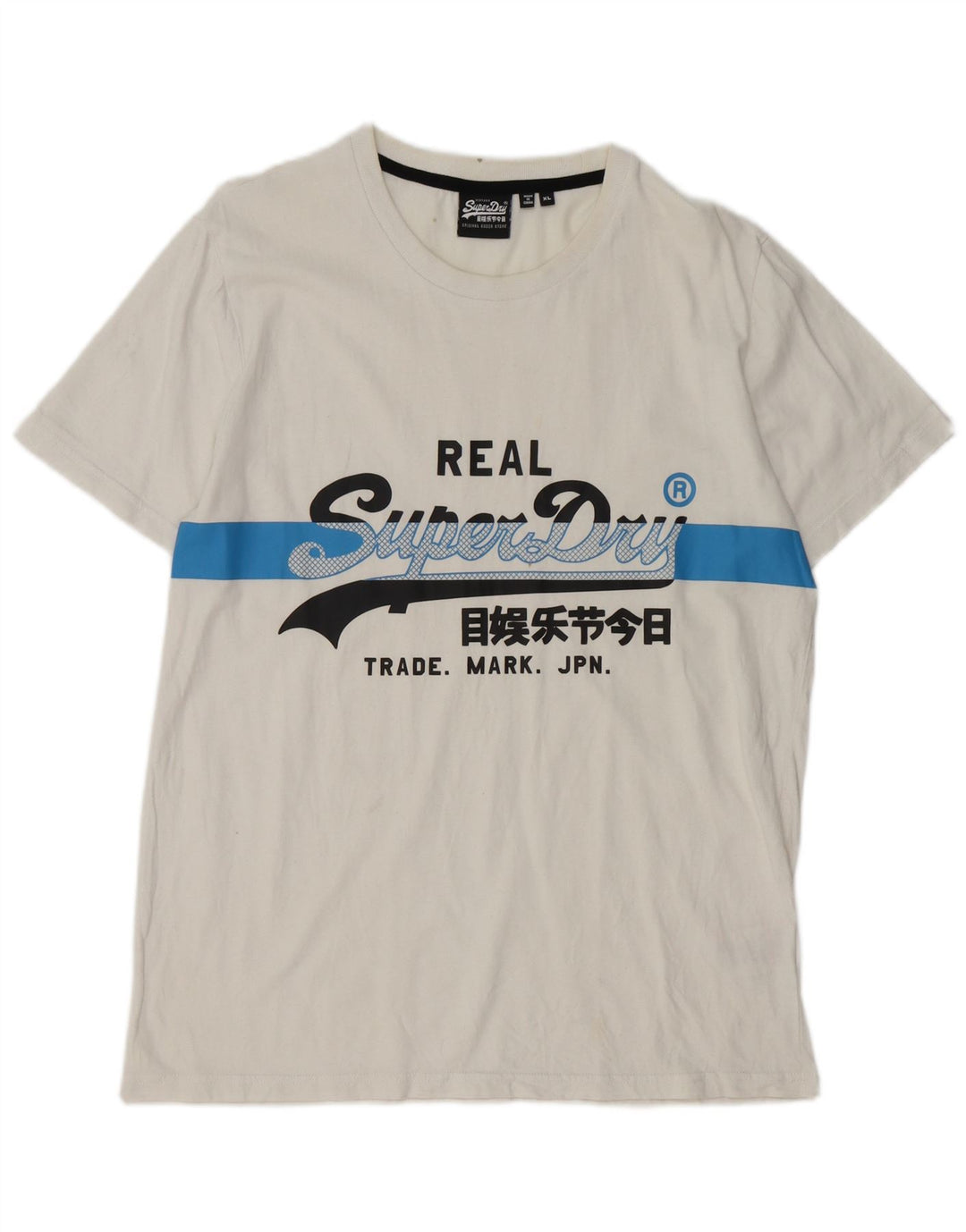 T-shirt grafica da uomo SUPERDRY Top XL in cotone bianco