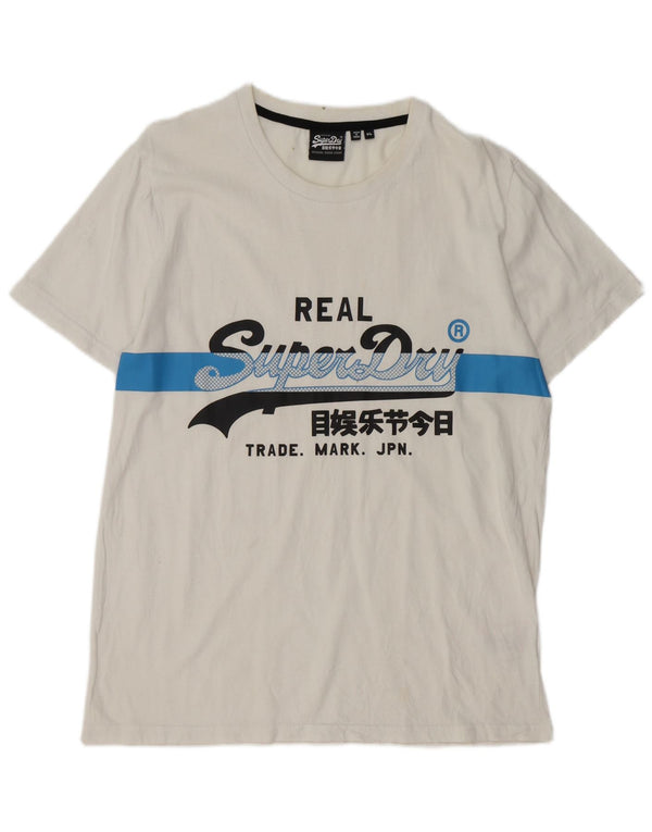 T-shirt grafica da uomo SUPERDRY Top XL in cotone bianco