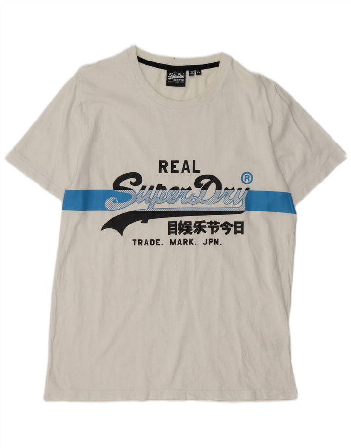 T-shirt grafica da uomo SUPERDRY Top XL in cotone bianco