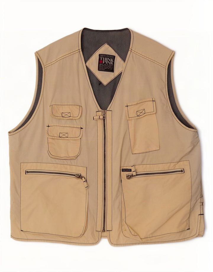 Gilet pratico da uomo Think Pink UK 42 XL Beige