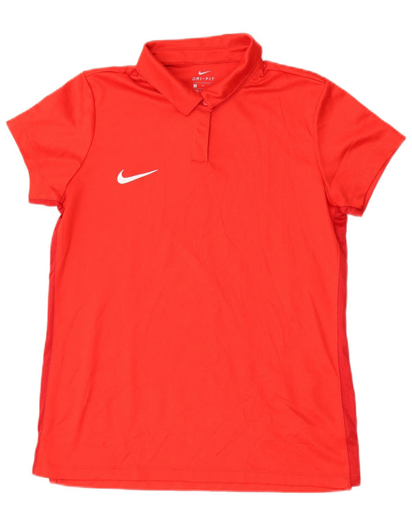 Polo Nike Dri Fit da donna UK 14 grande rossa