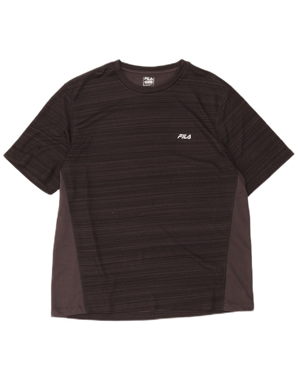 T-shirt Fila da uomo slim fit top 2XL poliestere color block grigio