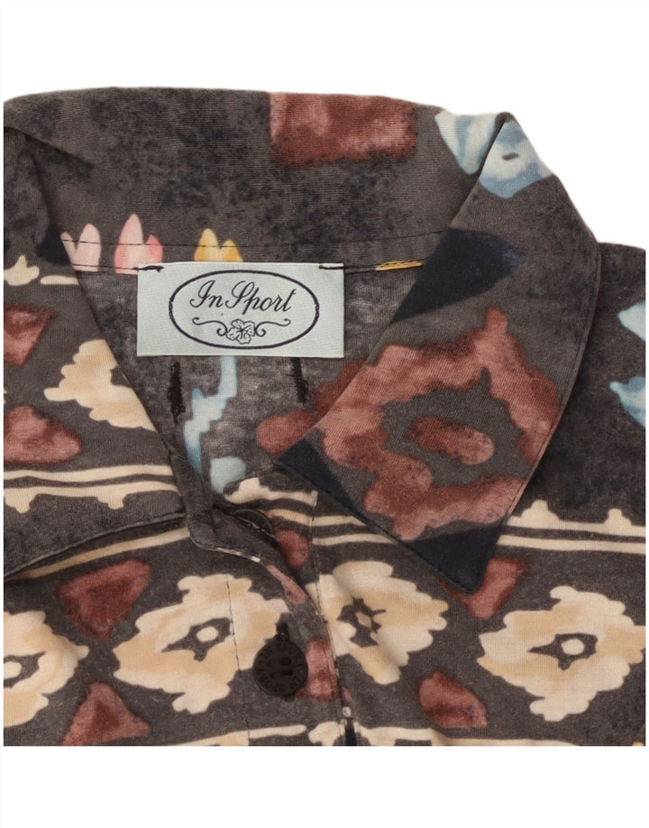 Polo senza maniche da donna VINTAGE UK 12 Grigio medio geometrico