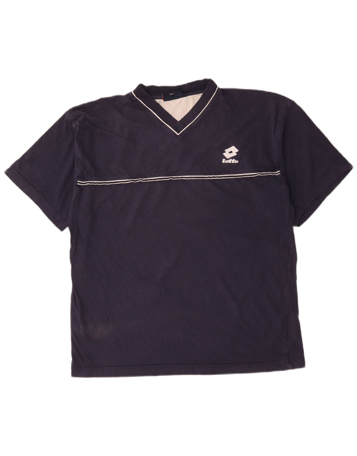 T-shirt da uomo Lotto Top Large in cotone blu navy