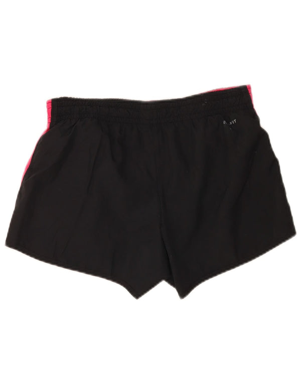 Pantaloncini sportivi Nike Dri Fit da donna UK 10 Small Nero Colourblock Poliestere