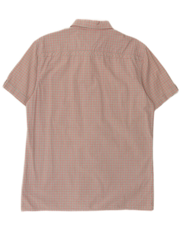 Camicia Gap da uomo a maniche corte in cotone a quadri grigio medio